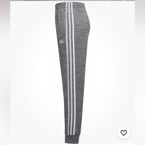 Kids Adidas Gray Sweatpants with Iconic Stripes